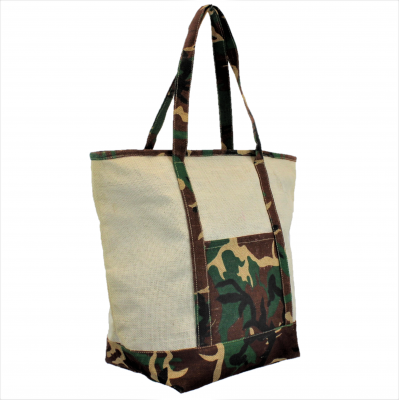 13CRCAM-CREAM CAMOUFLAGE JUTE BAG